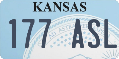 KS license plate 177ASL