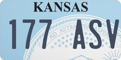 KS license plate 177ASV
