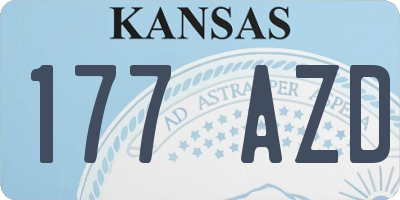 KS license plate 177AZD