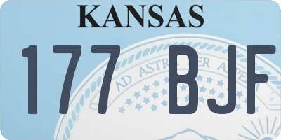 KS license plate 177BJF
