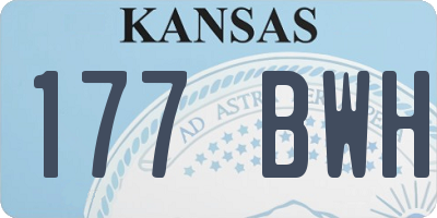 KS license plate 177BWH