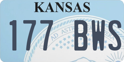 KS license plate 177BWS