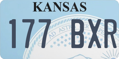 KS license plate 177BXR