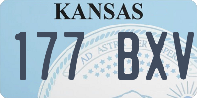 KS license plate 177BXV