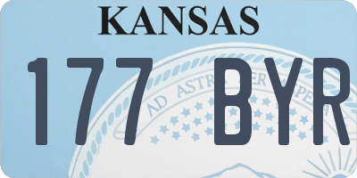 KS license plate 177BYR