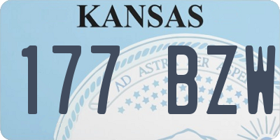 KS license plate 177BZW