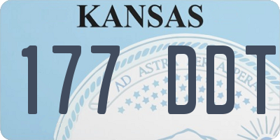 KS license plate 177DDT