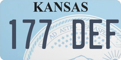 KS license plate 177DEF