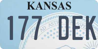 KS license plate 177DEK