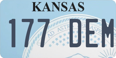 KS license plate 177DEM