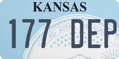 KS license plate 177DEP