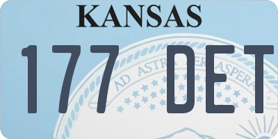KS license plate 177DET