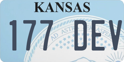 KS license plate 177DEV