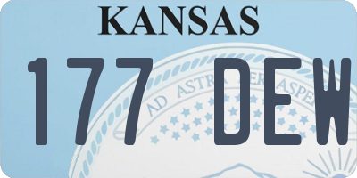 KS license plate 177DEW