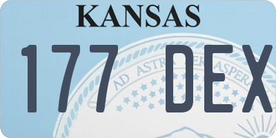KS license plate 177DEX