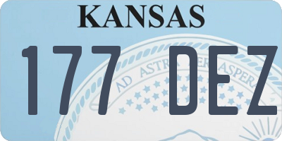KS license plate 177DEZ