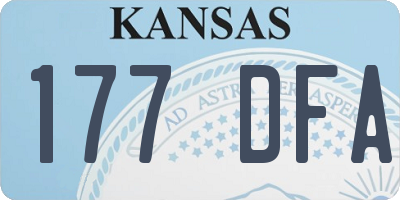 KS license plate 177DFA