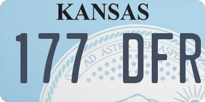 KS license plate 177DFR