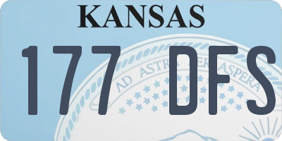 KS license plate 177DFS