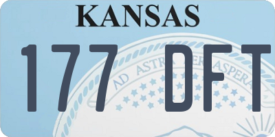 KS license plate 177DFT