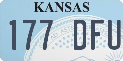 KS license plate 177DFU