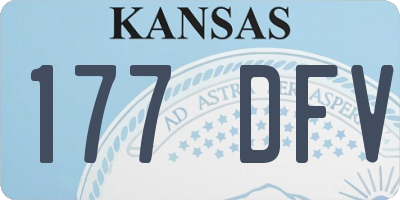 KS license plate 177DFV