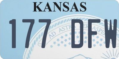 KS license plate 177DFW