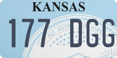 KS license plate 177DGG