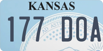 KS license plate 177DOA