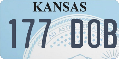 KS license plate 177DOB