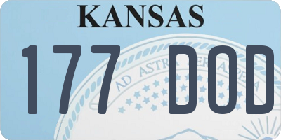 KS license plate 177DOD
