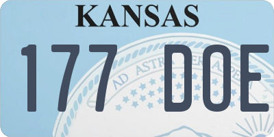 KS license plate 177DOE