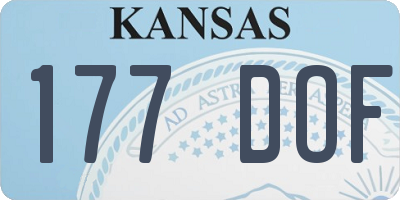 KS license plate 177DOF