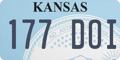 KS license plate 177DOI