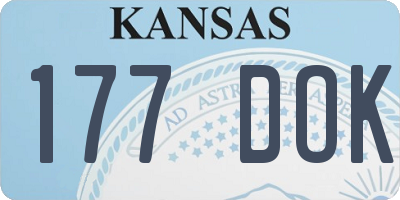 KS license plate 177DOK