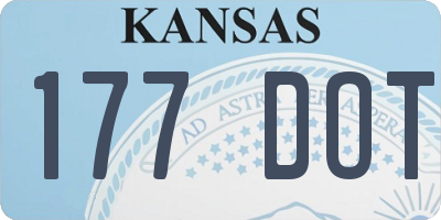 KS license plate 177DOT