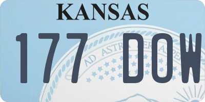 KS license plate 177DOW