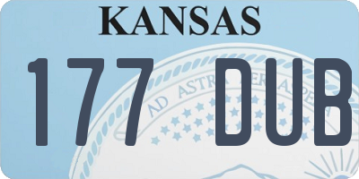 KS license plate 177DUB