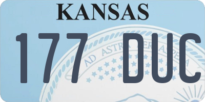 KS license plate 177DUC