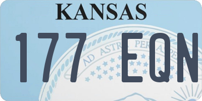 KS license plate 177EQN