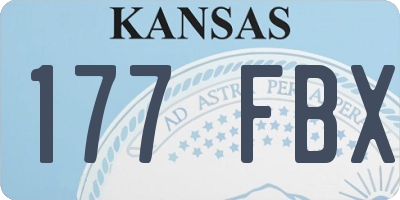 KS license plate 177FBX