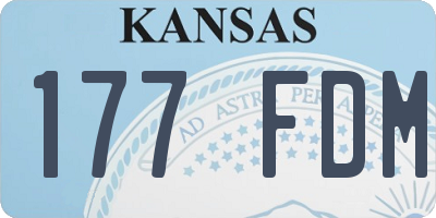 KS license plate 177FDM