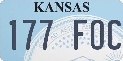 KS license plate 177FOC