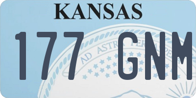 KS license plate 177GNM