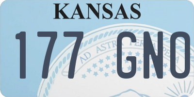 KS license plate 177GNO