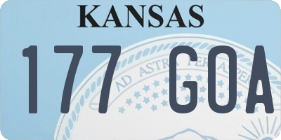 KS license plate 177GOA