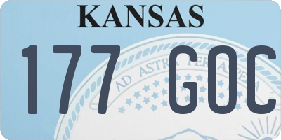 KS license plate 177GOC