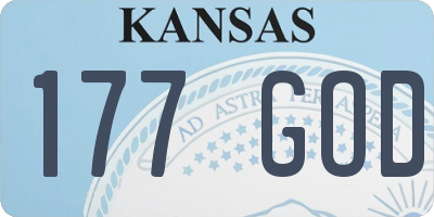 KS license plate 177GOD