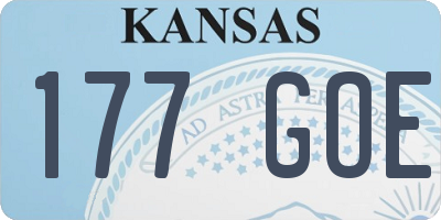 KS license plate 177GOE