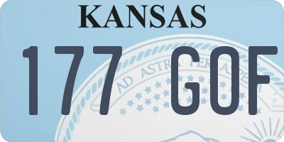 KS license plate 177GOF